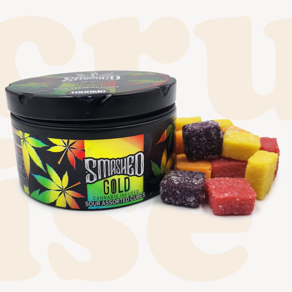 Smashed 1000MG THC Infused Edible Gummies Fly buds